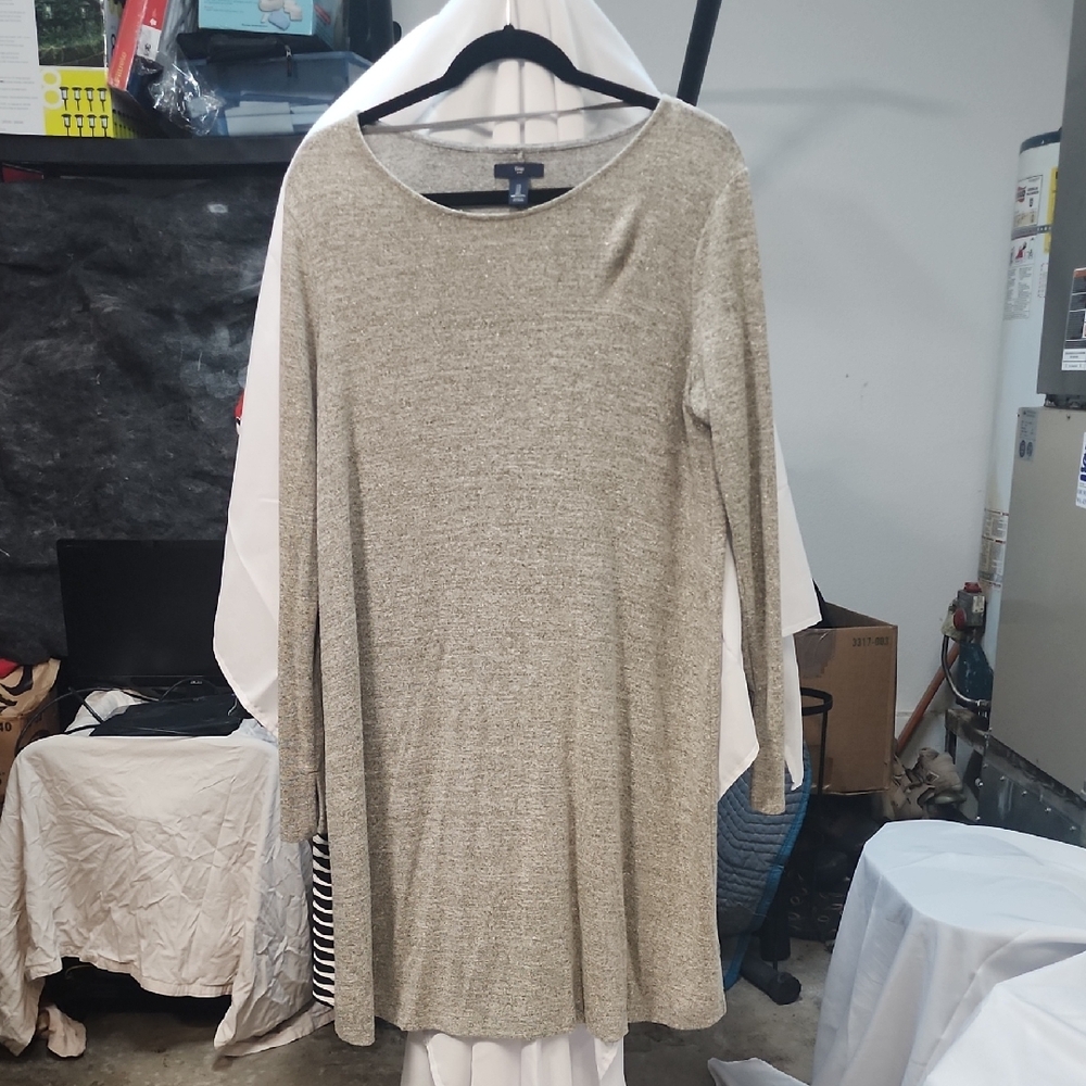 GAP Metallic Knit Long Sleeve Dress